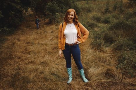 Singer Kirsty in a field